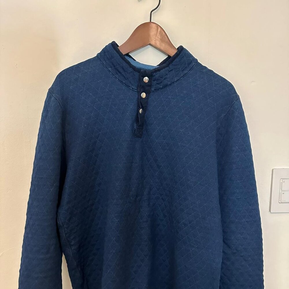 Marine Layer Navy Blue Quilted Pullover - Large